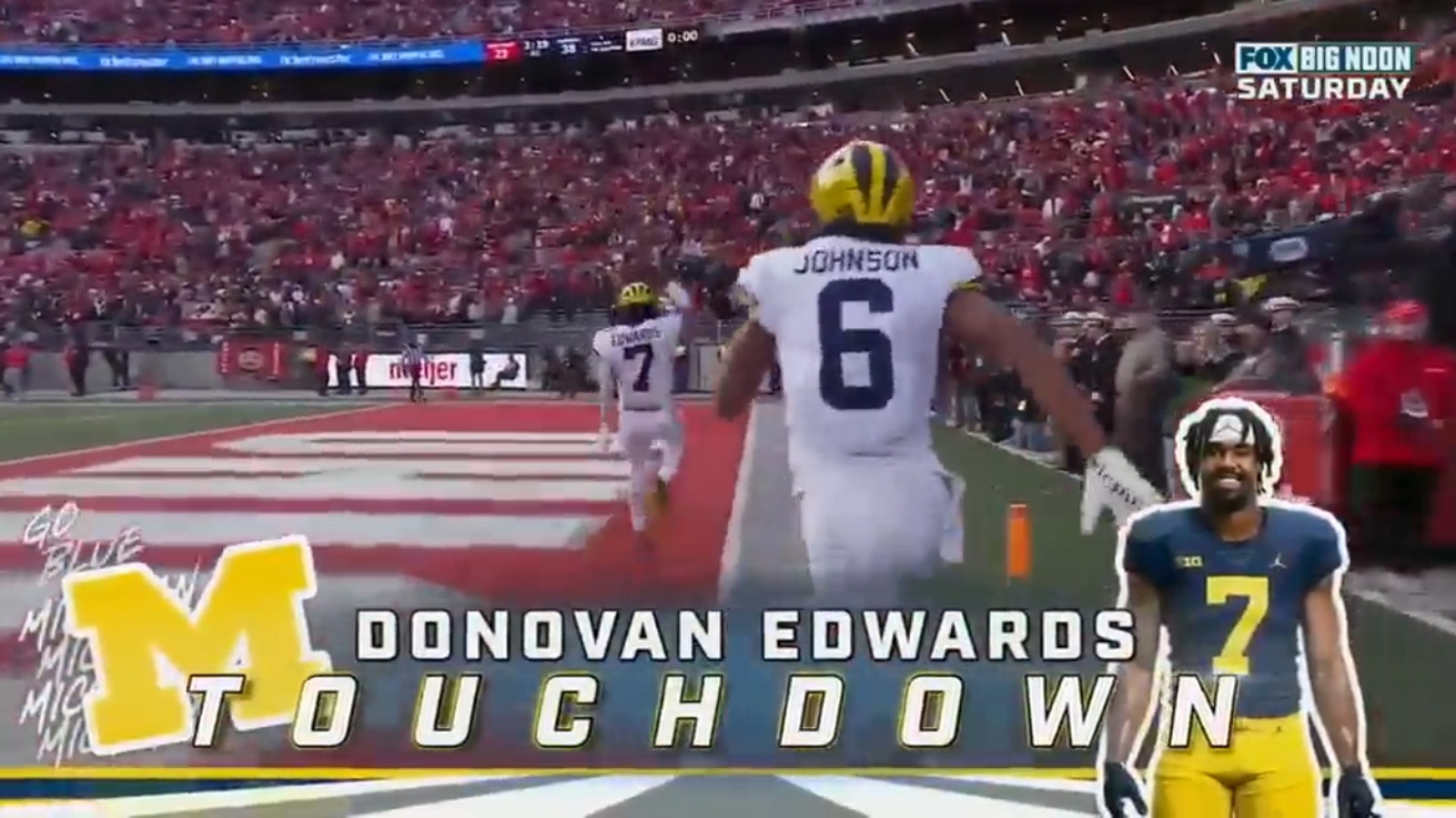 Donovan Edwards to the house!