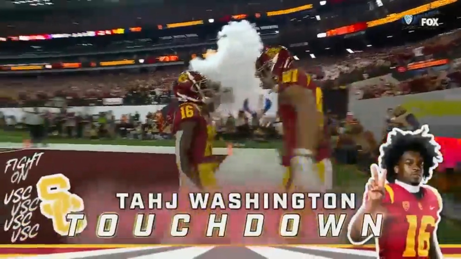 Caleb Williams found Tahj Washington for the score