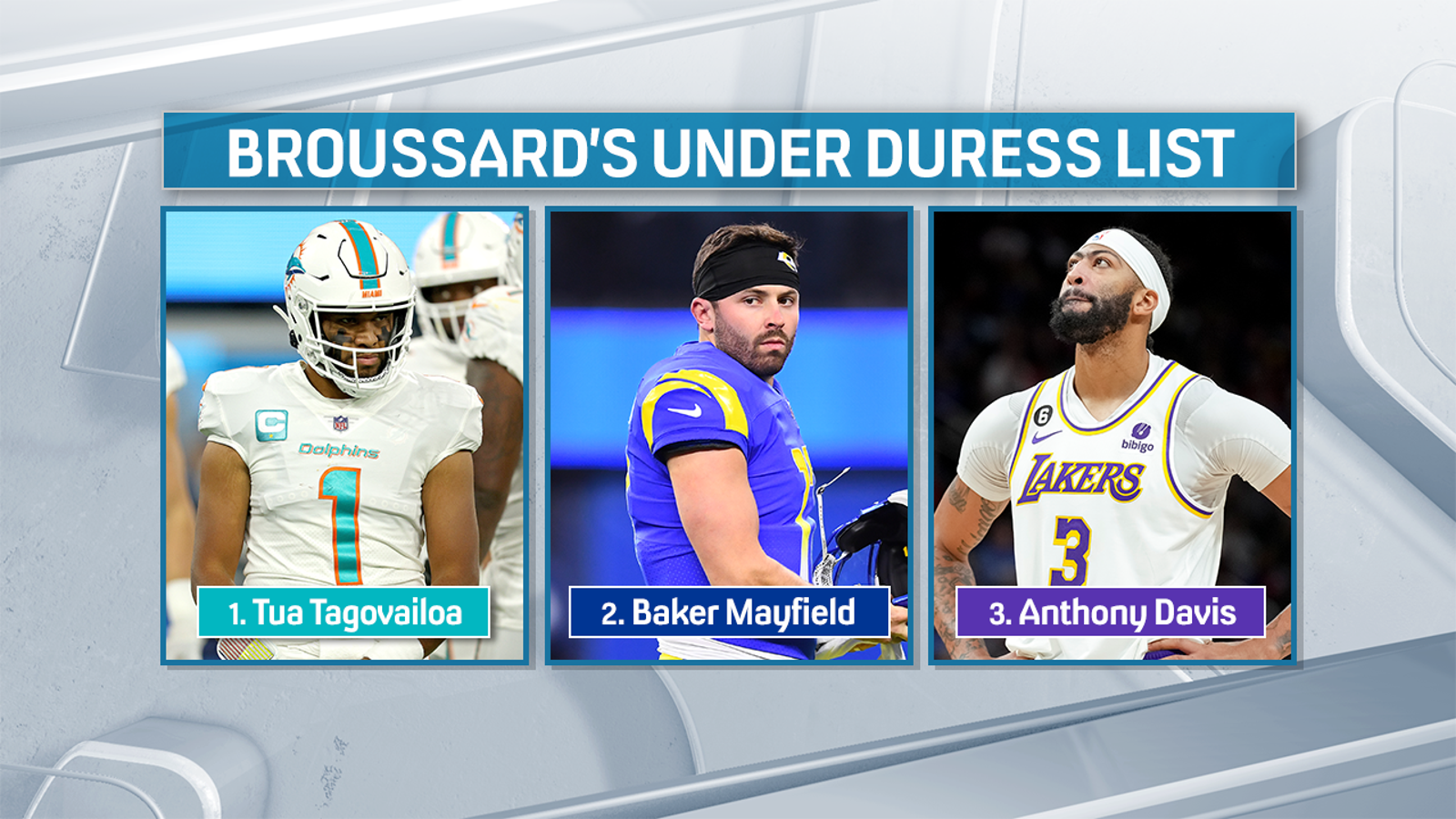 Tua, Baker Mayfield and AD are under duress according to the latest BUD list