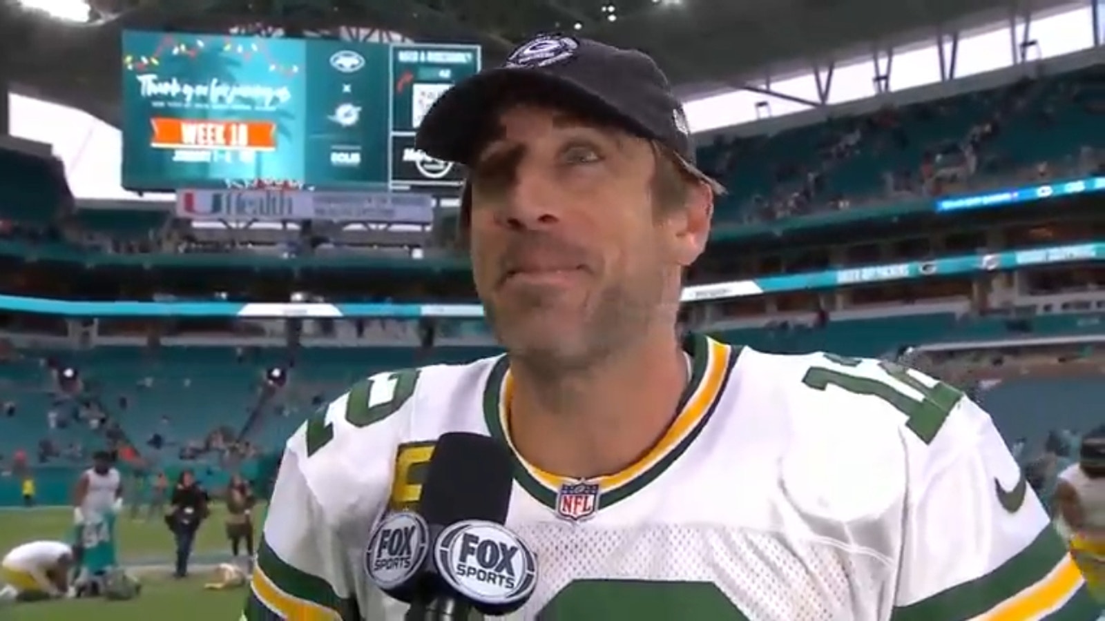 'This was special' — Aaron Rodgers spoke with Pam Oliver after the Packers' win over Dolphins