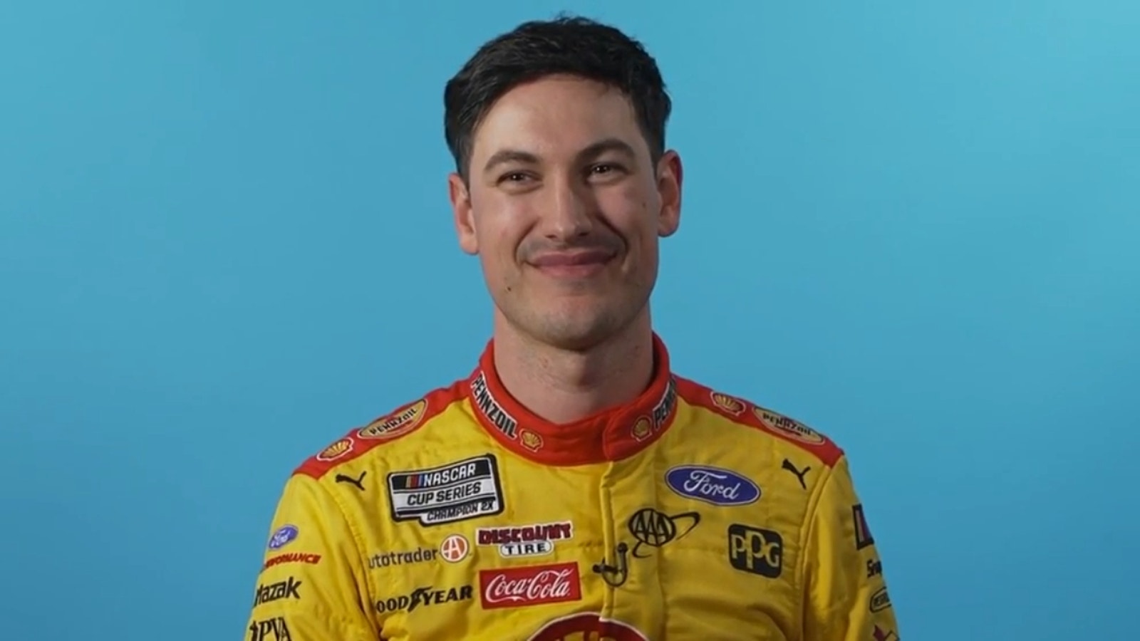 Logano winning the Clash
