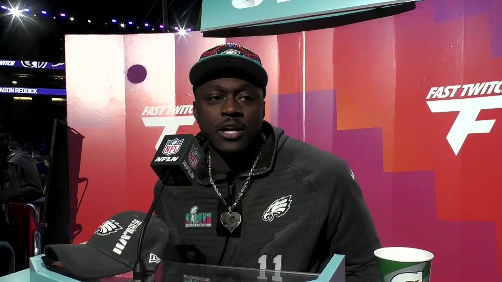 Eagles' A.J. Brown speaks on Patrick Mahomes and Jalen Hurts going head-to-head in the Super Bowl