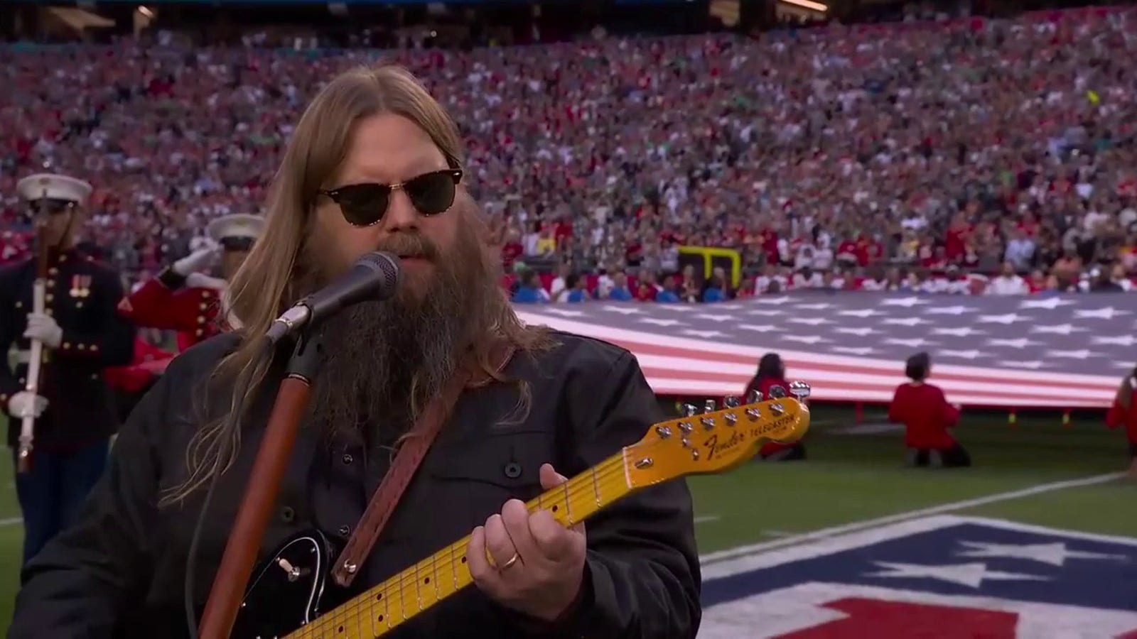 Super Bowl LVII: Chris Stapleton gives a moving rendition of the national anthem