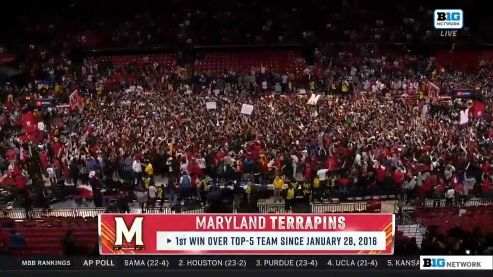 Fans rush court as Maryland takes down Purdue