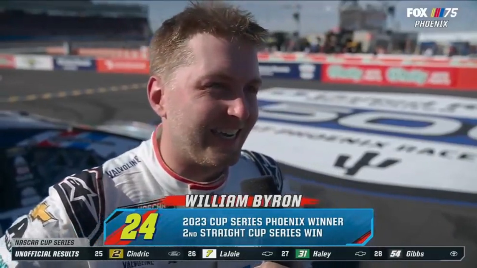 Byron celebrates Phoenix win