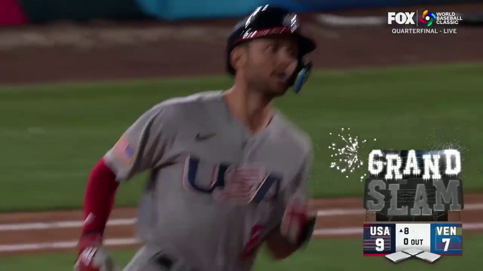 Trea Turner crushes a go-ahead grand slam that gives the USA a 9-7 lead in the eighth inning