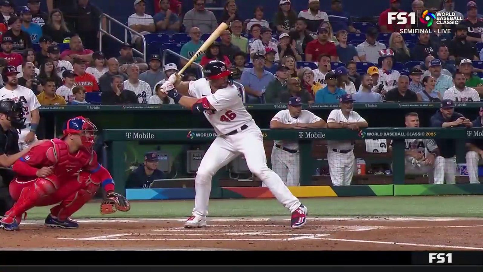 Paul Goldschmidt hits a DEEP two-run homer to help Team USA take a 2-1 lead over Cuba