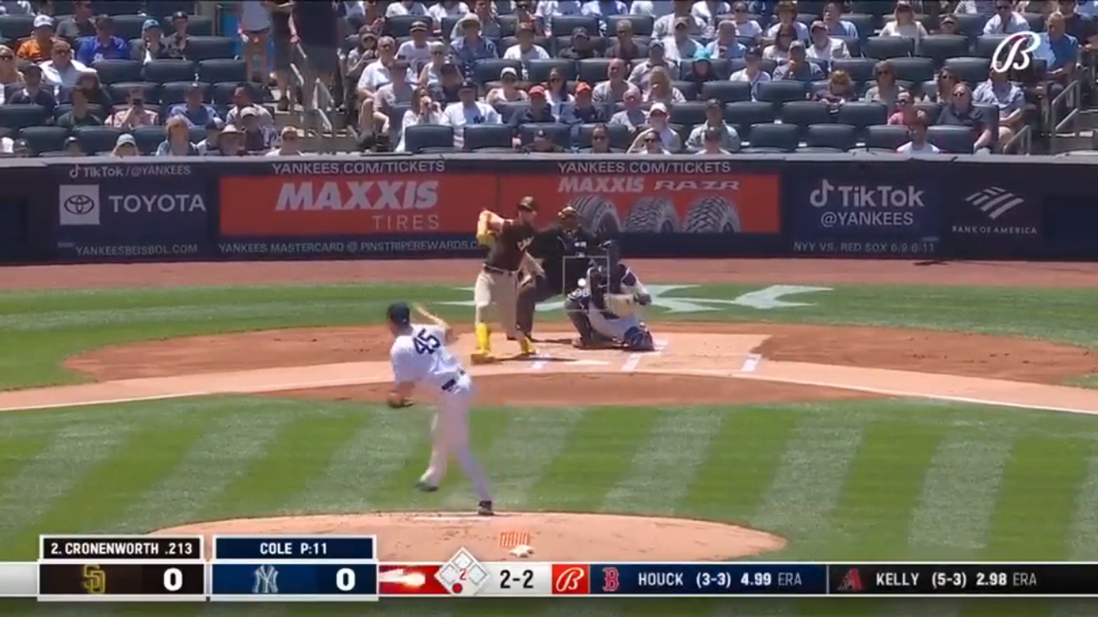 Padres' Jake Cronenworth takes Yankees ace Gerrit Cole deep in the first inning