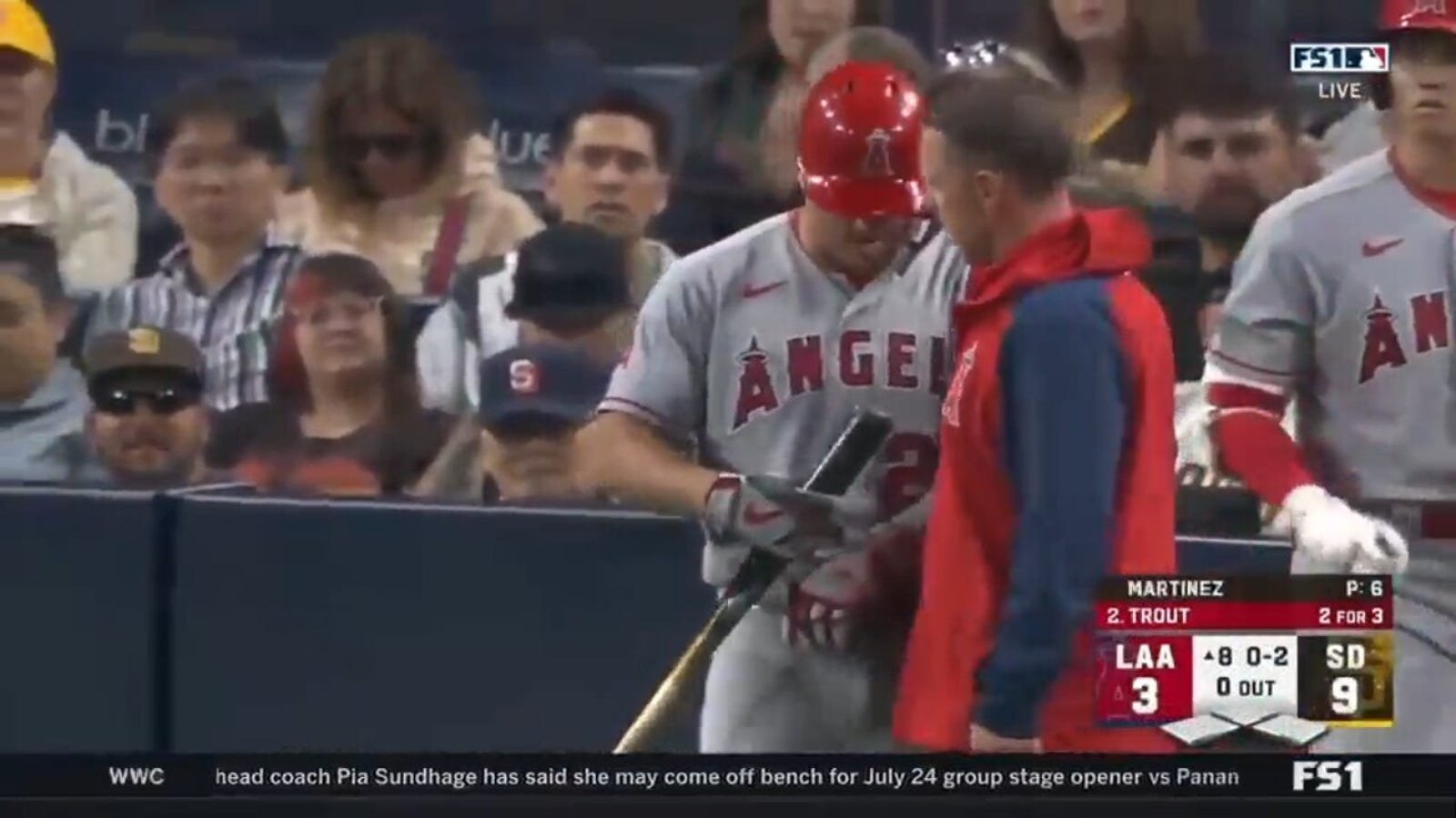 Mike Trout leaves game after suffering injury vs. Padres