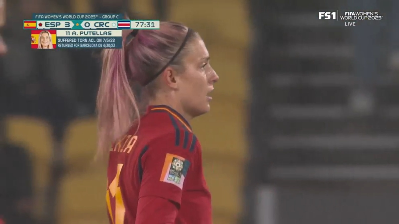 La española Alexia Potellas entró como suplente en el minuto 77 tras ganar 3-0 a Costa Rica