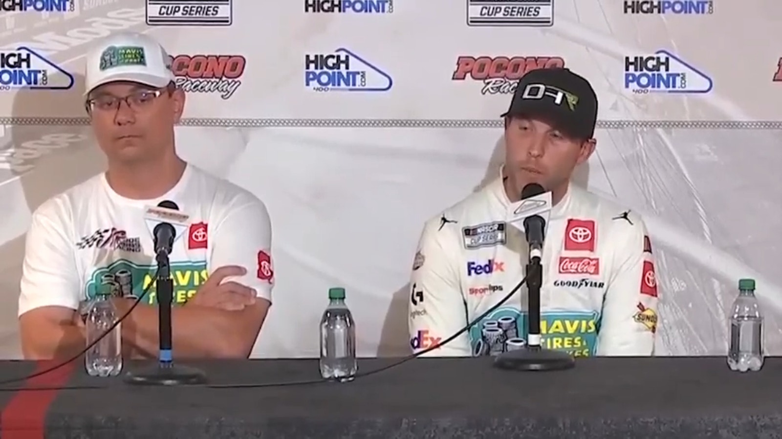 Denny Hamlin responded to Kyle Larson saying that Sunday's move was like the one Hamlin pulled on Ross Chastain last year at Pocono.