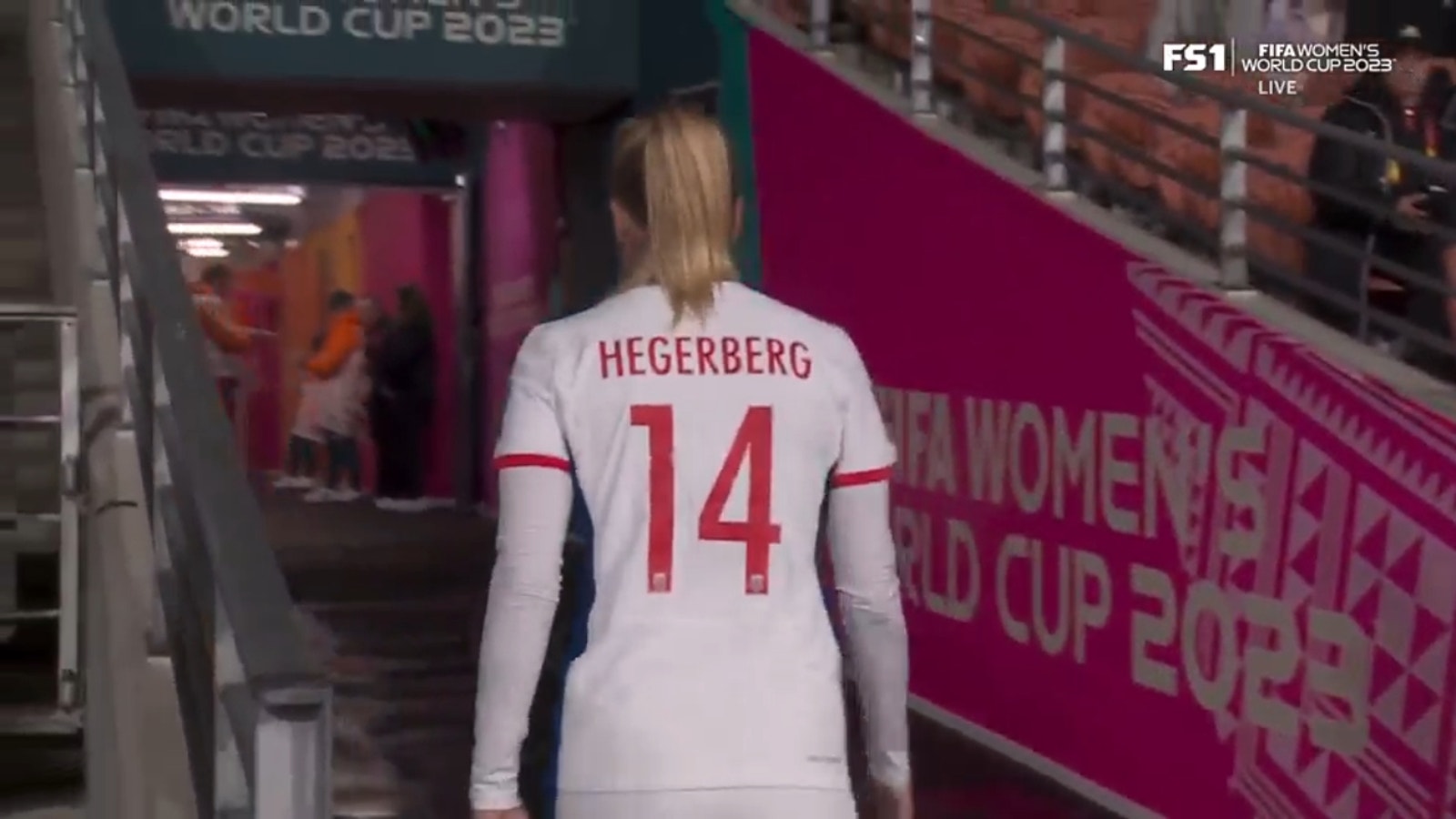 Norwegian star Ada Hegerberg was seen walking back to the tunnel before the match against Switzerland.