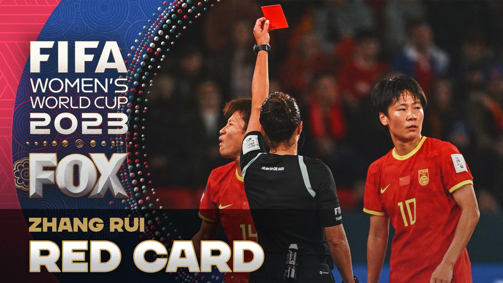 China's Zhang Rui ejected after receiving a red card 