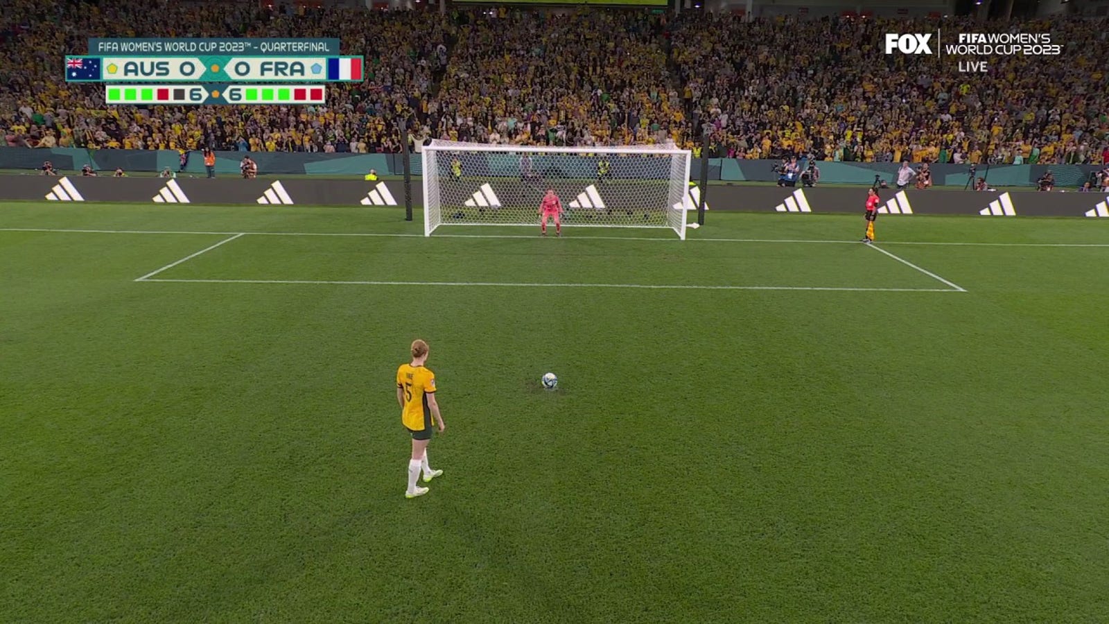 Australia advanced to the semi-finals after a penalty shoot-out.  France