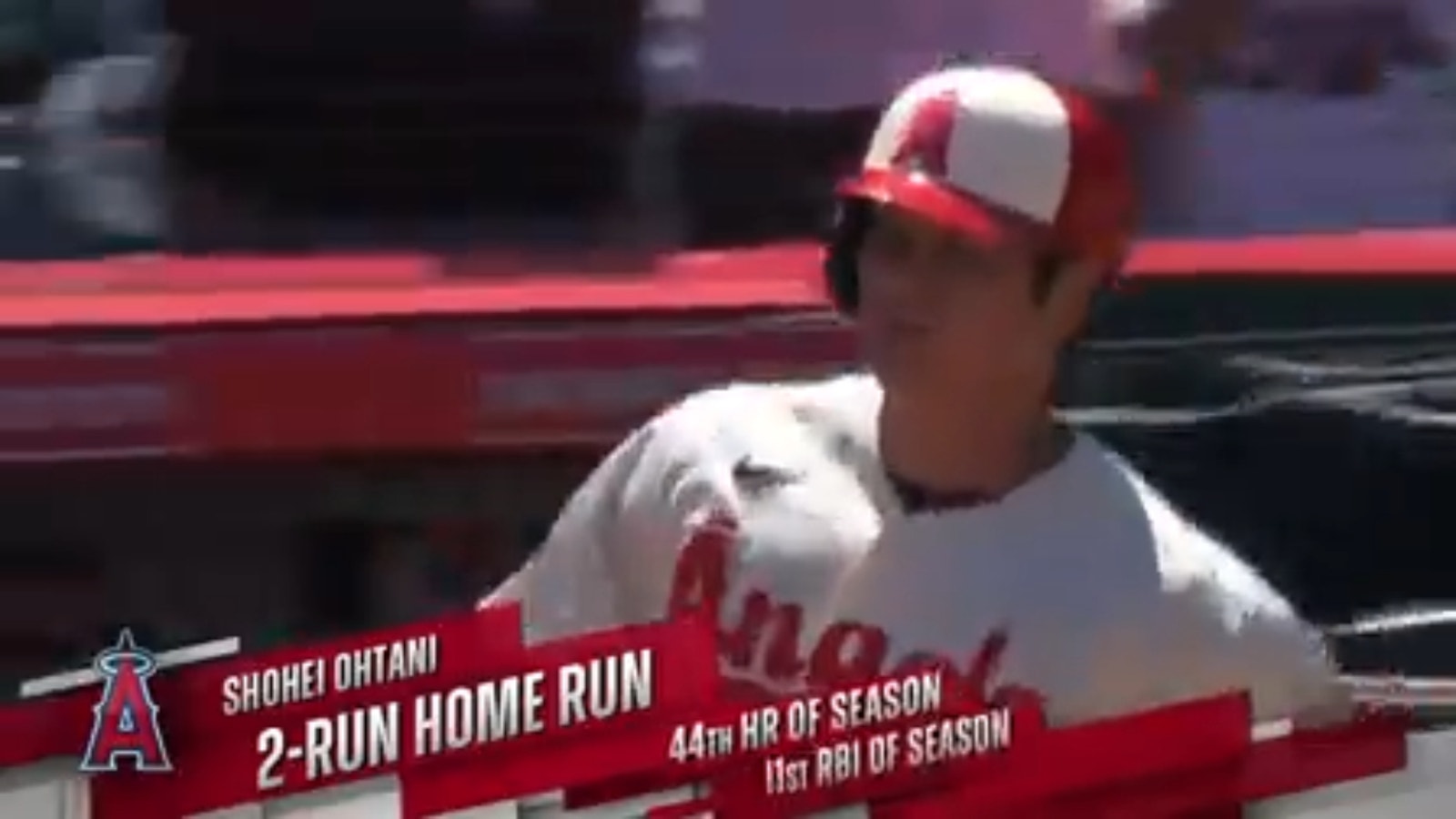 Shohei Ohtani 打出了 MLB 领先的 44 HR，帮助天使队领先红军