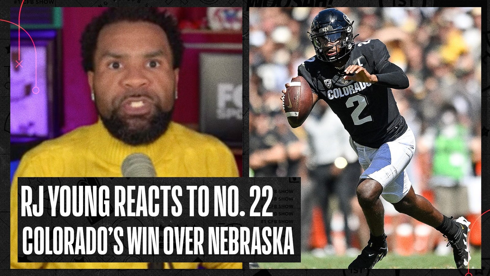 RJ Young reacts to No. 22 Colorado's 36-14 win over Nebraska