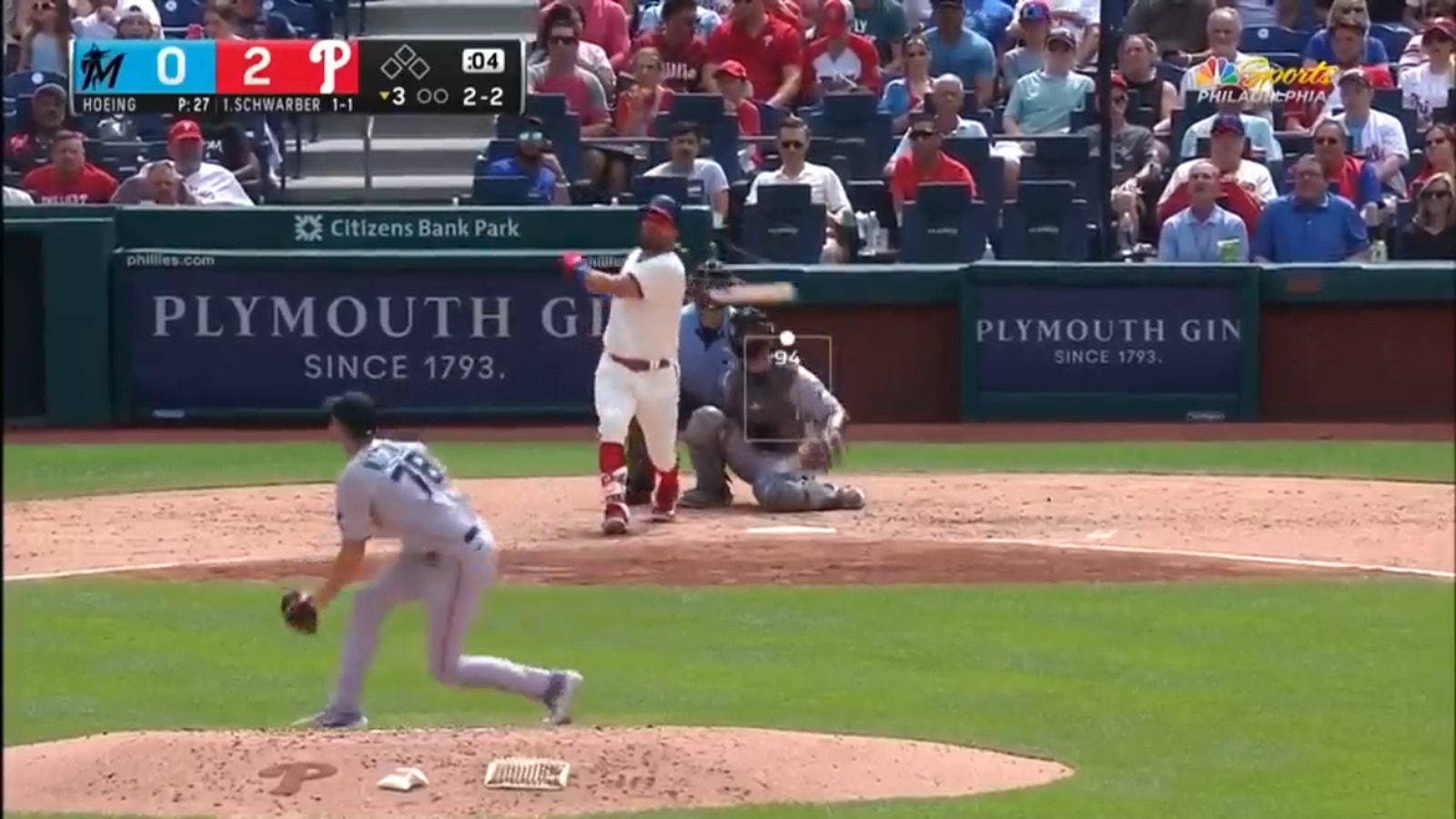 Kyle Schwarber belts DEEP solo homer to extend Phillies' lead over Marlins