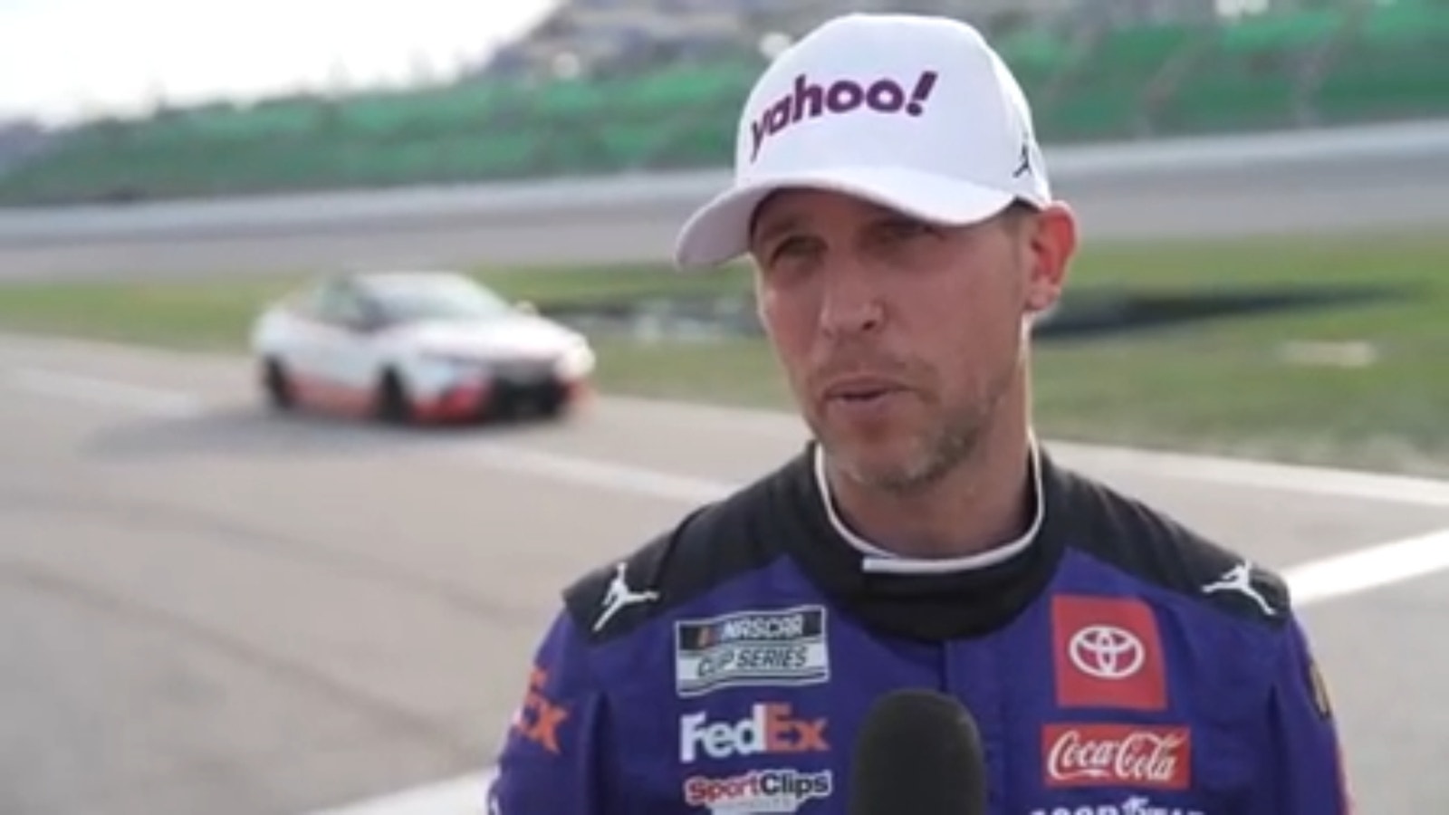 Denny Hamlin on what went wrong for him on the final restart at Kansas