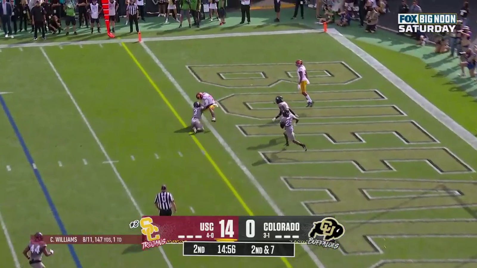 Caleb Williams links up with Dorian Singer for an 8-yard TD