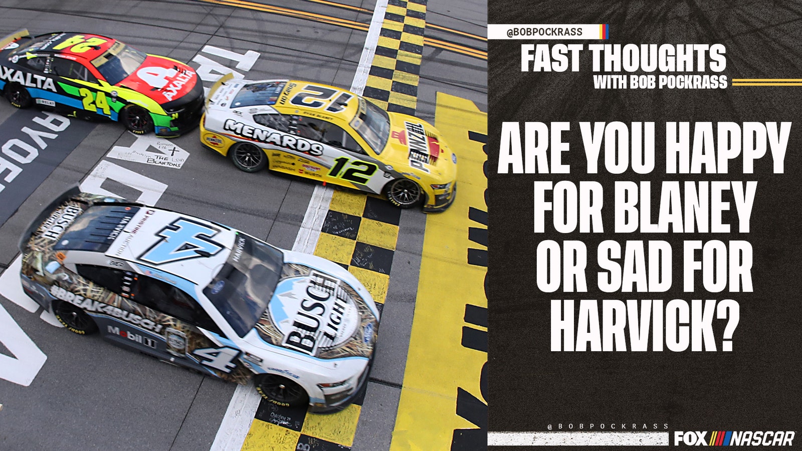 Are you happy for Ryan Blaney or sad for Kevin Harvick? 