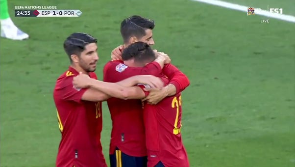 Álvaro Morata puts Spain ahead of Portugal, 1-0