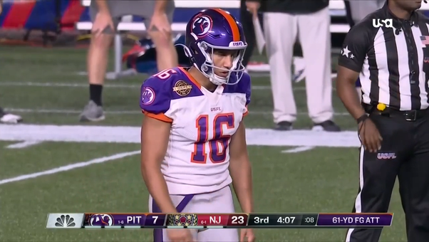 Maulers' Ramiz Ahmed sinks a 61-yard FG to set a new USFL record