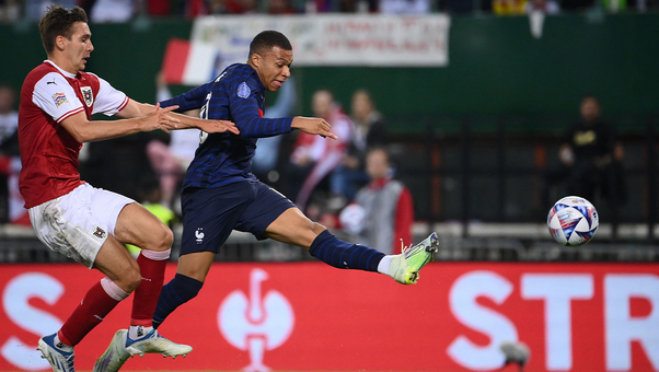 Kylian Mbappé ties it up for France with a left-footed strike