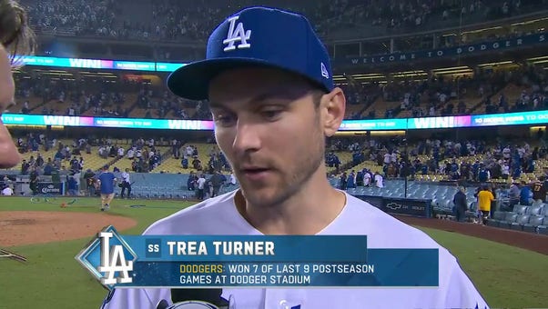 Trea Turner reflects on the Dodgers NLDS game one win 