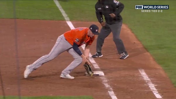 Trey Mancini makes a great play to keep the Astros ahead 3-2