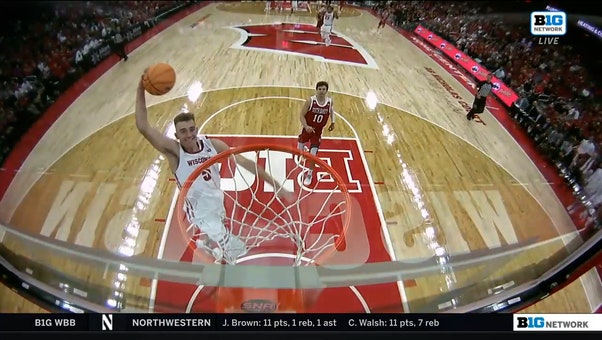 Wisconsin's Tyler Wahl makes the steal and throws down an impressive one-handed dunk