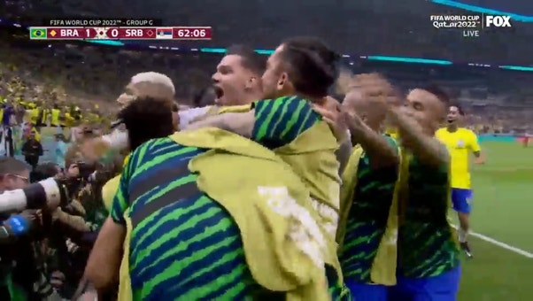 Richarlison scores to give Brazil a lead over Serbia | 2022 FIFA World Cup