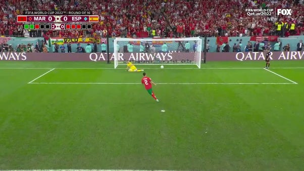 Achraf Hakimi converts a penalty kick to send Morocco to the quarterfinals | 2022 FIFA World Cup