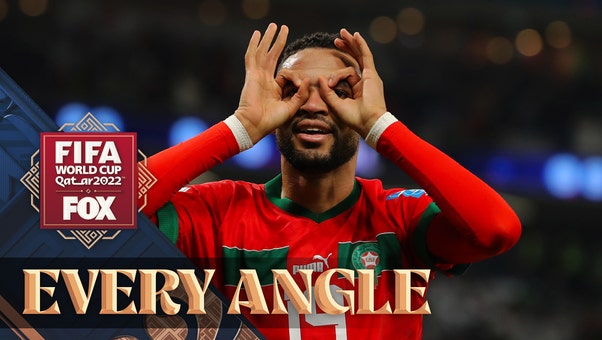 Youssef En-Nesyri scores on a RIDICULOUS header for Morocco in the 2022 FIFA World Cup | Every Angle 