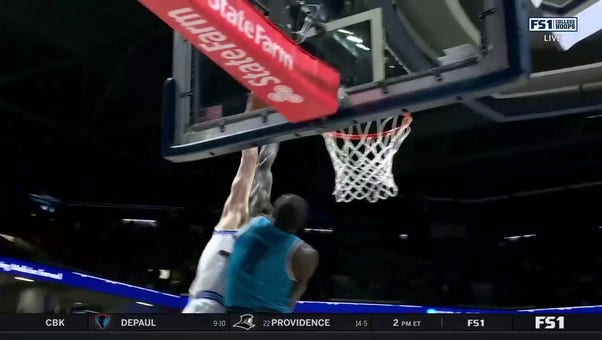 Georgetown's Akok Akok makes a massive block against Xavier's Zach Freemantle