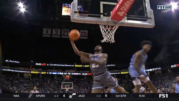 Seton Hall's Femi Odukale pulls off an impressive up and under layup against Villanova