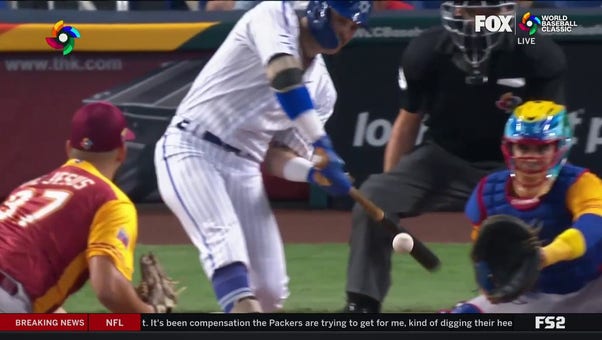 Jakob Goldfarb hits an RBI single to put Israel on the board and limits the deficit against Venezuela, 5-1