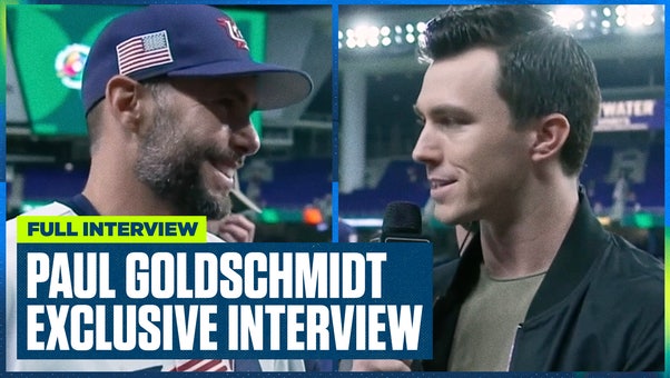 Team USA's Paul Goldschmidt talks with Ben Verlander after their semifinals win | Flippin’ Bats