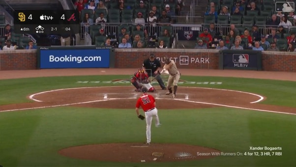 Xander Bogaerts hits a decisive RBI single as the Padres defeat the Braves 5-4