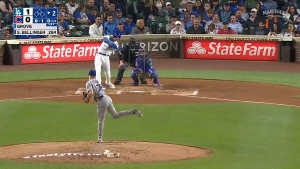Cubs' Cody Bellinger launches a solo homer to equal the score against the Dodgers