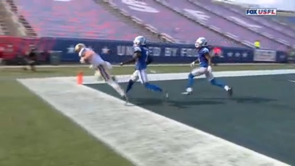 Josh Love finds Trey Quinn for a WILD 21-yard passing TD as the Panthers trim their deficit against Breakers