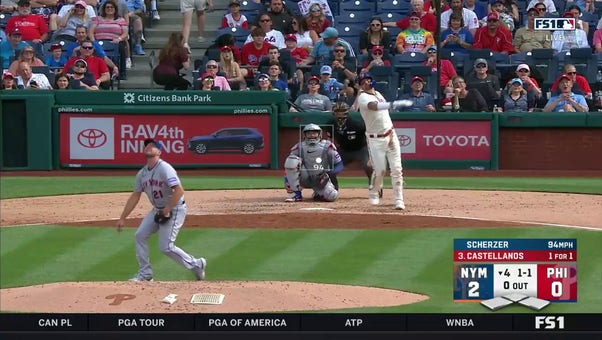 Nick Castellanos CRANKS a solo home run to cut the Phillies' deficit against the Mets