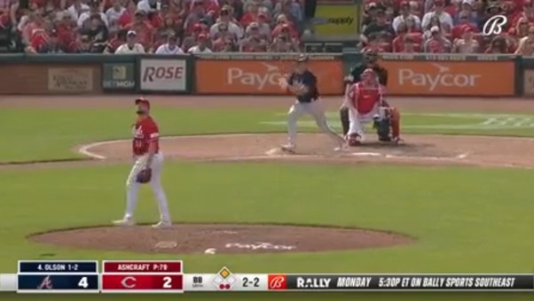 Matt Olson hits his 200th CAREER HOME RUN to add to the Braves' lead over the Reds
