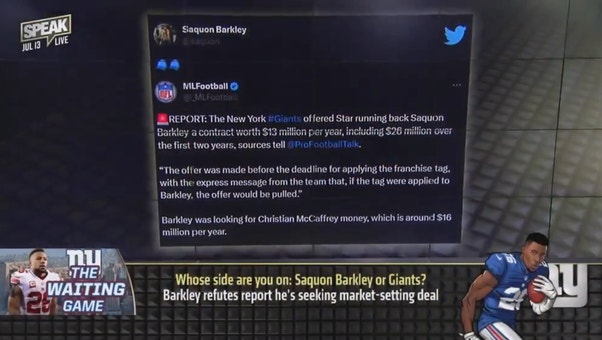 Saquon Barkley refuses to report to Giants, wants ‘market-setting’ deal | NFL | SPEAK