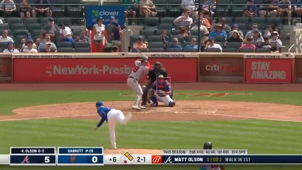 Matt Olson crushes a three-run home run as the Braves extend their lead over the Mets