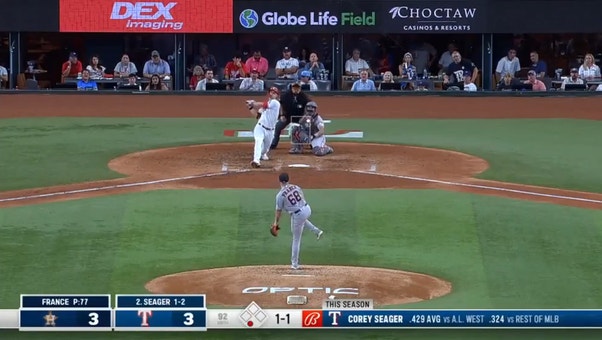 Corey Seager hits his SECOND home run of the day to give the Rangers a lead over the Astros