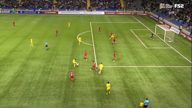 Abat Imbetov strieľa druhý gól proti Azerbajdžanu po kontroverzii VAR