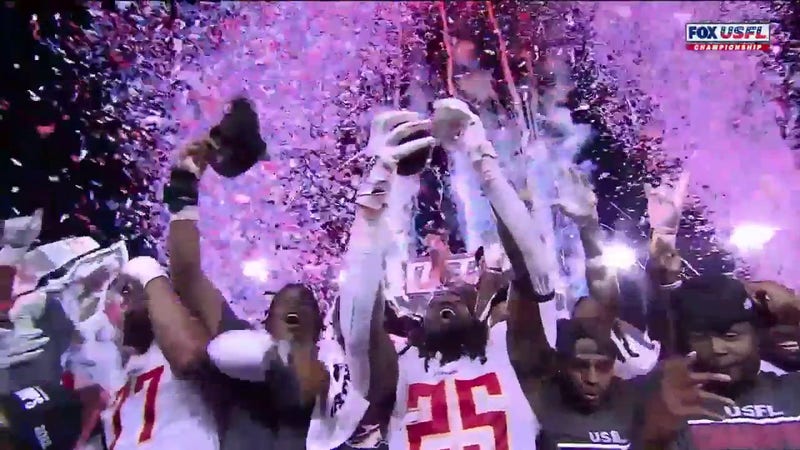 Birmingham Stallions lift trophy after winning inaugural USFL title