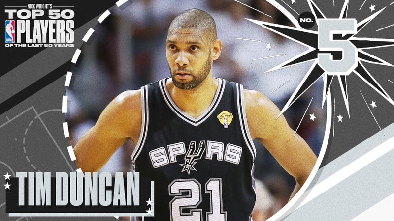 Tim Duncan is No. 5 on Nick Wright's Top 50 NBA Players of the Last 50 Years