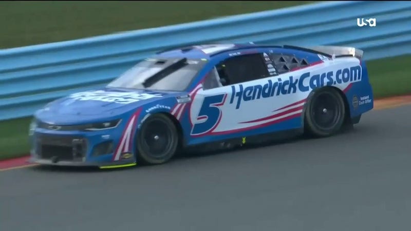 Larson holds off Allmendinger to win at Watkins Glen