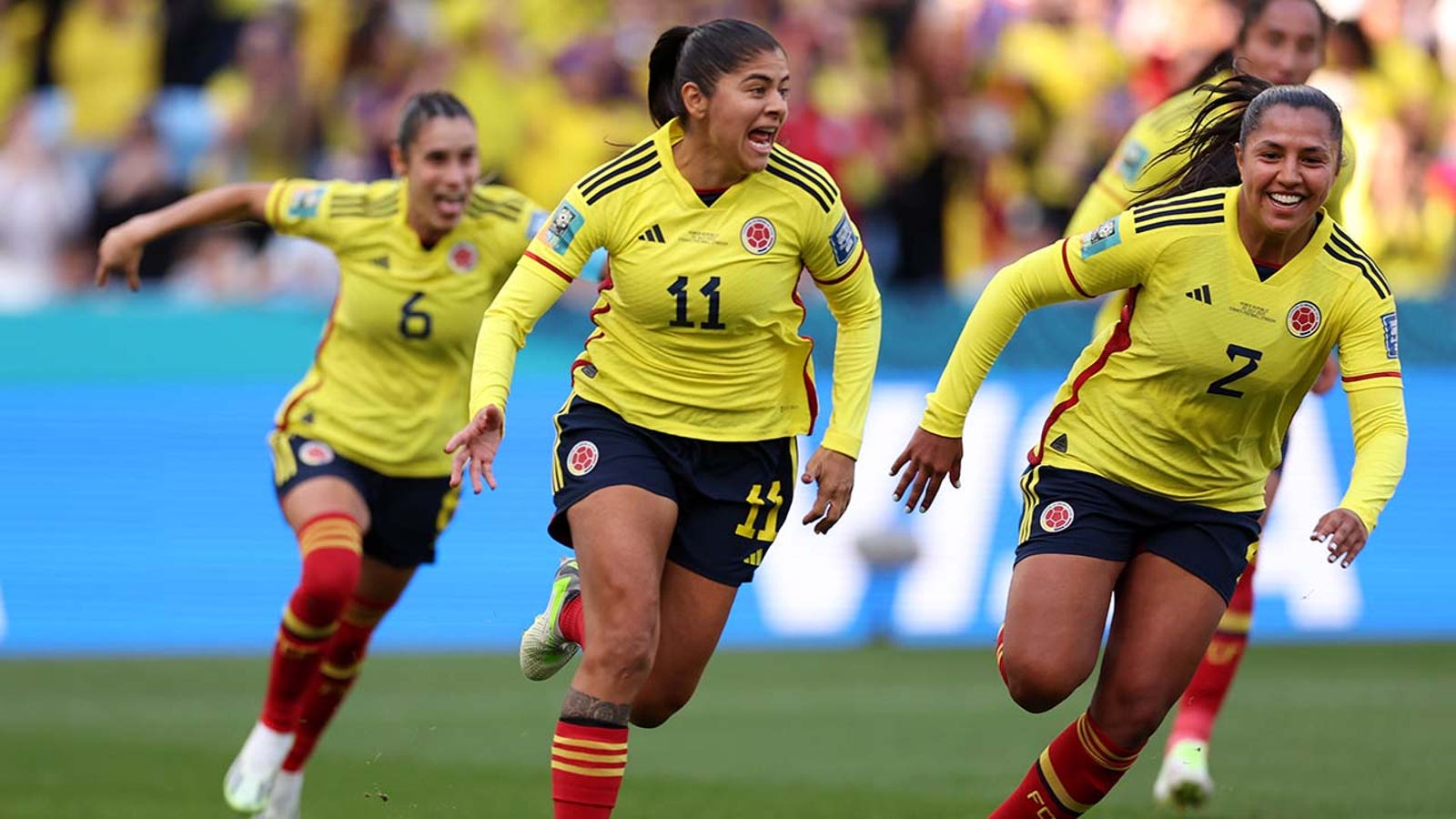 Colombia's Catalina Usme scores a goal vs. South Korea 